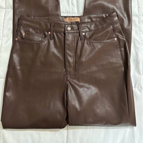 Judy Blue Pants - Judy Blue Brown Faux Leather Pants
